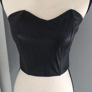leather black bustier